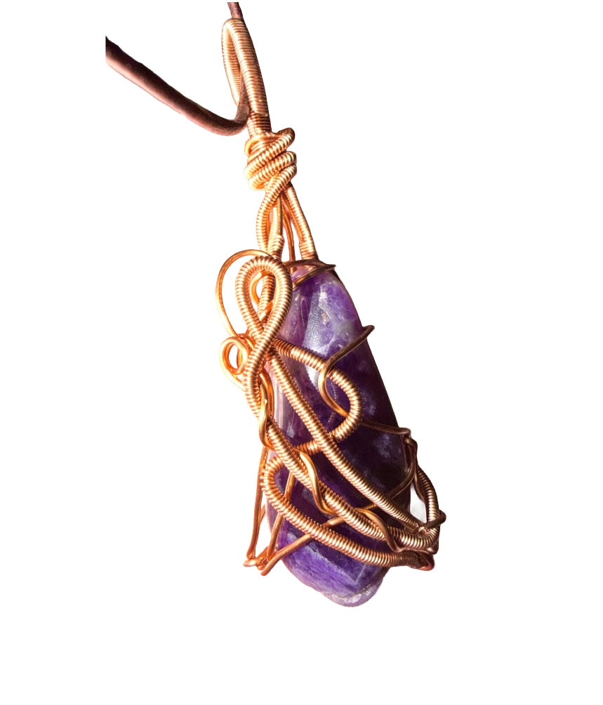 Handmade Copper Coiled Wrapped Necklace