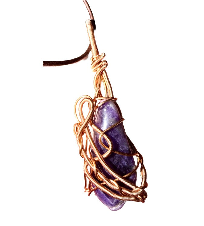 Handmade Copper Coiled Wrapped Necklace